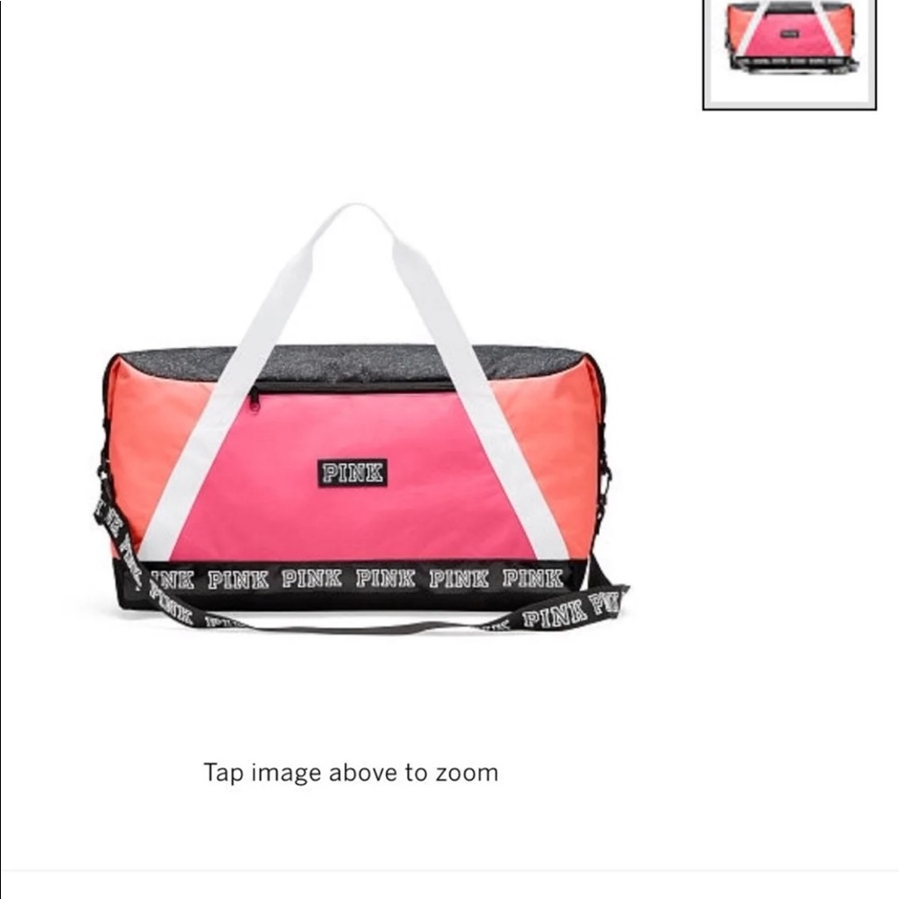 VS PINK WEEKENDER BAG BLACK LOGO NEW